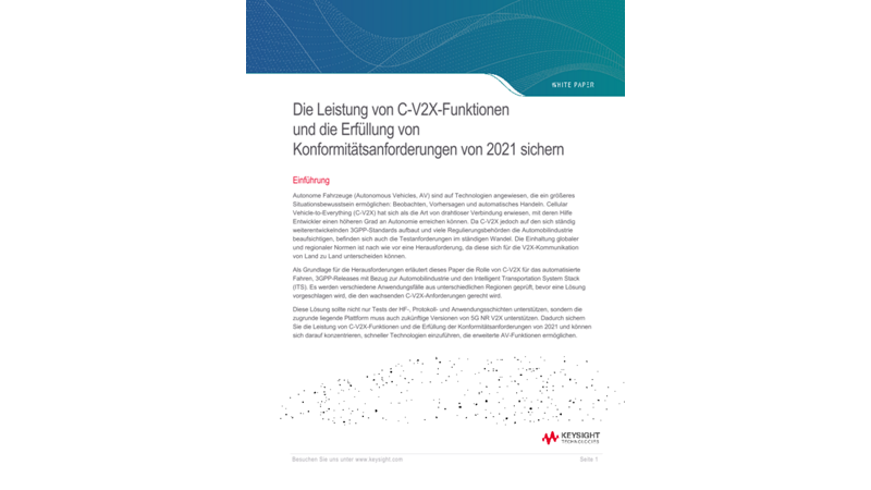 Die Leistung von C-V2X-Funktionen und die Erfüllung von Konformitätsanforderungen von 2021 sichern
